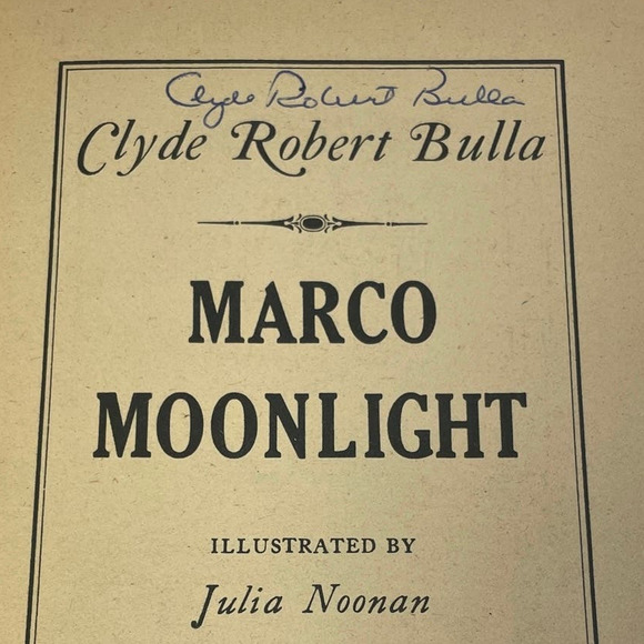 Vintage 1979 Marco Moonlight Signed by Author Clyde Robert Bulla Paperback Book - Picture 4 of 6